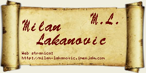 Milan Lakanović vizit kartica